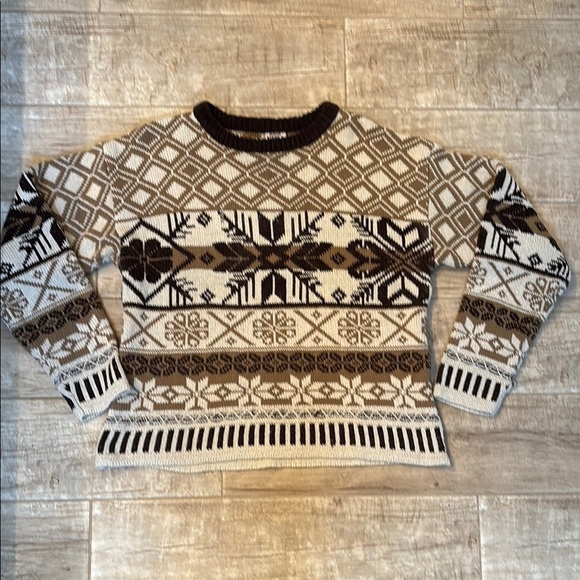 High Sierra Sweaters - High Sierra vintage brown, and cream knit sweater